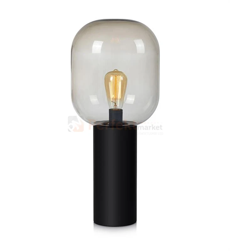 lampa stołowa biurkowa  retro modernistyczna modernizm elegancka szklana szkło przydymiona czarny do sypialni brooklyn 107479 Markslojd  perfektmarket.jpg
