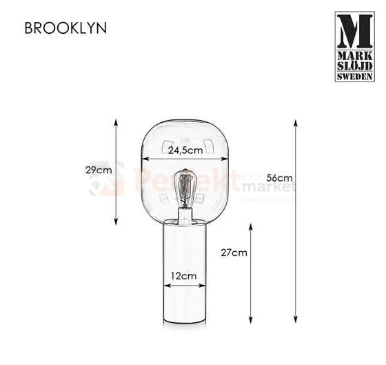 lampa stołowa biurkowa  retro modernistyczna modernizm elegancka szklana szkło przydymiona czarny do sypialni brooklyn 107480 Markslojd  perfektmarket.jpg
