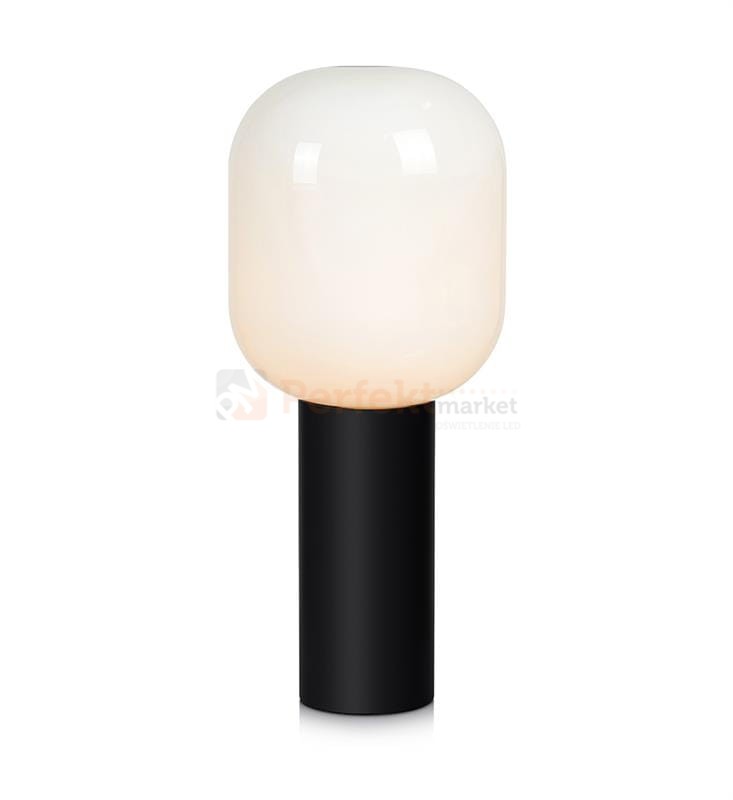 lampa stołowa biurkowa  retro modernistyczna modernizm elegancka szklana szkło przydymiona czarny do sypialni brooklyn 107480 Markslojd  perfektmarket.jpg