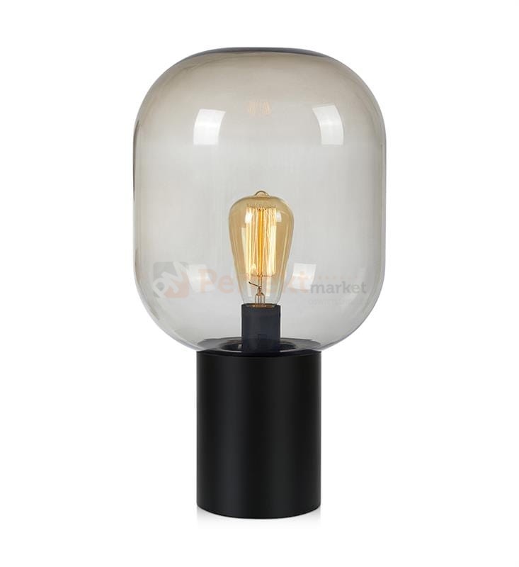 lampa stołowa biurkowa  retro modernistyczna modernizm elegancka szklana szkło przydymiona czarny do sypialni brooklyn 107481 Markslojd  perfektmarket.jpg