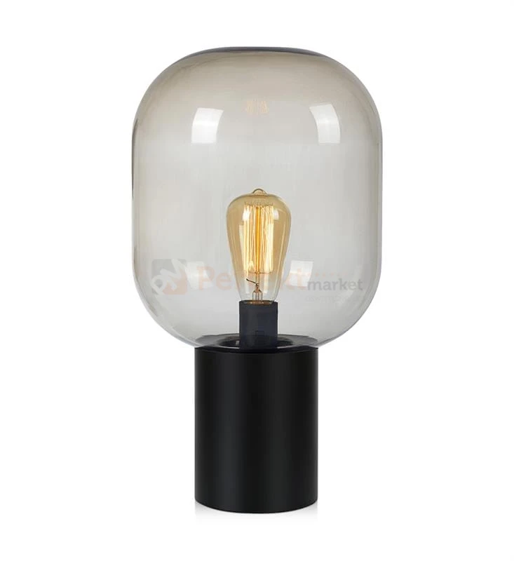 lampa stołowa biurkowa  retro modernistyczna modernizm elegancka szklana szkło przydymiona czarny do sypialni brooklyn 107481 Markslojd  perfektmarket.jpg