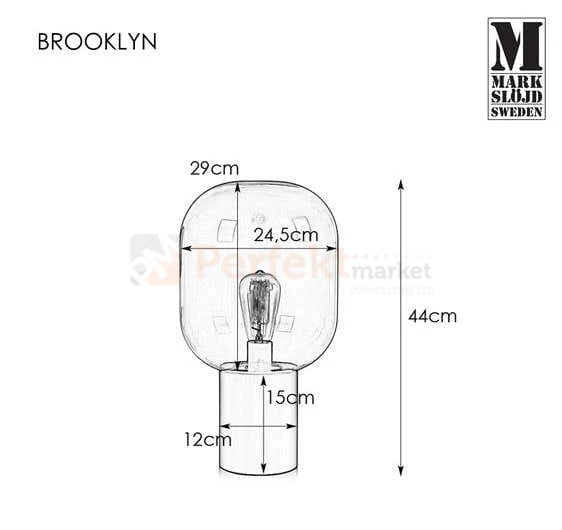lampa stołowa biurkowa  retro modernistyczna modernizm elegancka szklana szkło przydymiona czarny do sypialni brooklyn 107481 Markslojd  perfektmarket.jpg