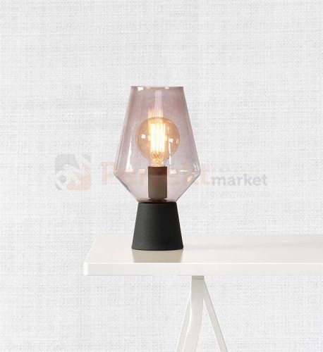 lampa stołowa biurkowa  retro modernistyczna modernizm elegancka szklana szkło przydymiona czarny do sypialni Retro 107131 Markslojd  perfektmarket.jpg