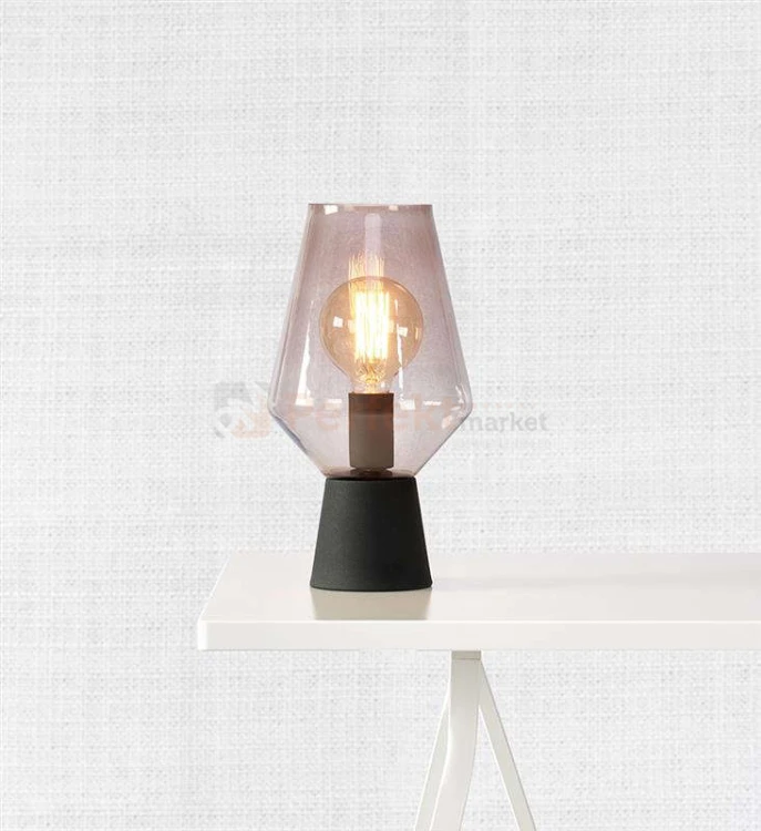 lampa stołowa biurkowa  retro modernistyczna modernizm elegancka szklana szkło przydymiona czarny do sypialni Retro 107131 Markslojd  perfektmarket.jpg