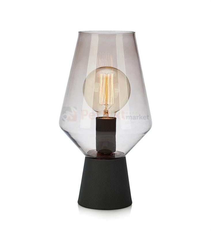 lampa stołowa biurkowa  retro modernistyczna modernizm elegancka szklana szkło przydymiona czarny do sypialni Retro 107131 Markslojd  perfektmarket.jpg