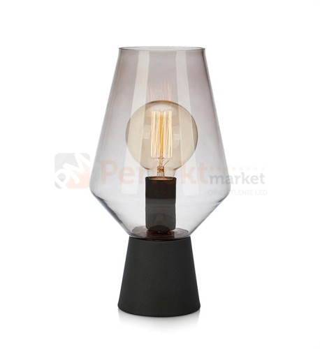 lampa stołowa biurkowa  retro modernistyczna modernizm elegancka szklana szkło przydymiona czarny do sypialni Retro 107131 Markslojd  perfektmarket.jpg