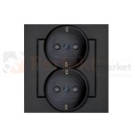 Novella gniazdo schuko podwójne, kolor czarny 92105556