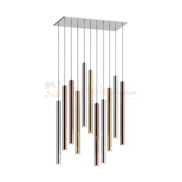 Lampa wisząca Loya pendant 11l  srebrna złota tuba chrom oświetlenie_LED led P0461-11A-B5SC Zuma Line perfektmarket.jpg