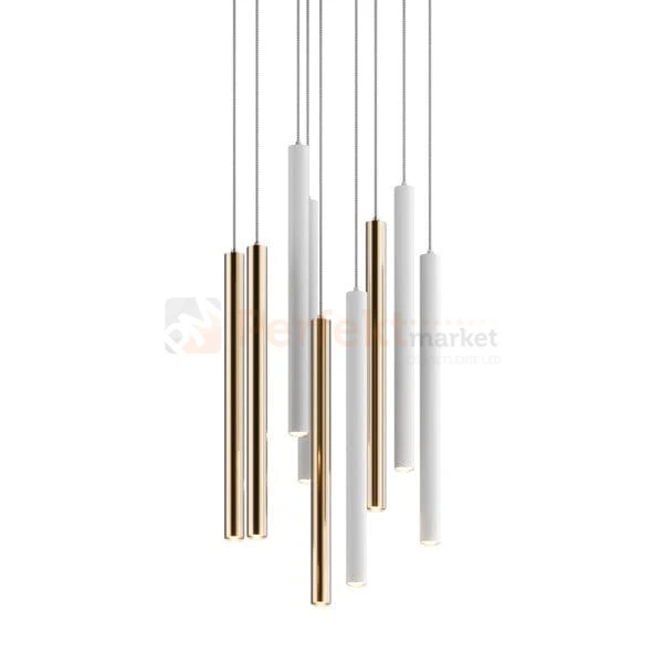 Lampa wisząca Loya pendant 9l  srebrna biała tuba chrom oświetlenie_LED led P0461-09C-B5SB Zuma Line perfektmarket.jpg