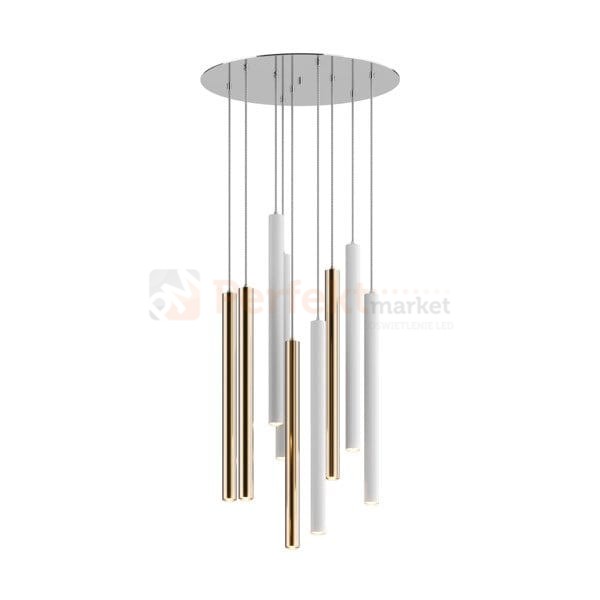 Lampa wisząca Loya pendant 9l  srebrna biała tuba chrom oświetlenie_LED led P0461-09C-B5SB Zuma Line perfektmarket.jpg