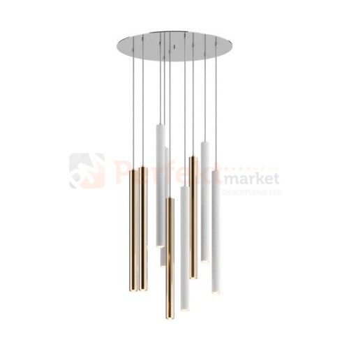 Lampa wisząca Loya pendant 9l  srebrna biała tuba chrom oświetlenie_LED led P0461-09C-B5SB Zuma Line perfektmarket.jpg
