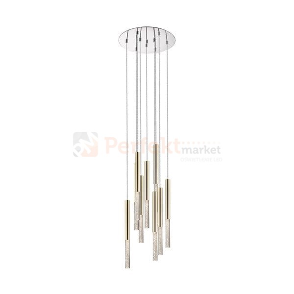 Lampa wisząca One pendant 9l  złota kryształ design tuby tuba chrom oświetlenie_LED led P0461-09L-B5F7 Zuma Line perfektmarket.jpg