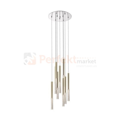 Lampa wisząca One pendant 9l  złota kryształ design tuby tuba chrom oświetlenie_LED led P0461-09L-B5F7 Zuma Line perfektmarket.jpg