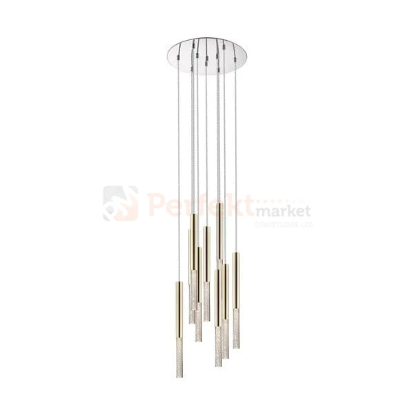 Lampa wisząca One pendant 9l  złota kryształ design tuby tuba chrom oświetlenie_LED led P0461-09L-B5F7 Zuma Line perfektmarket.jpg