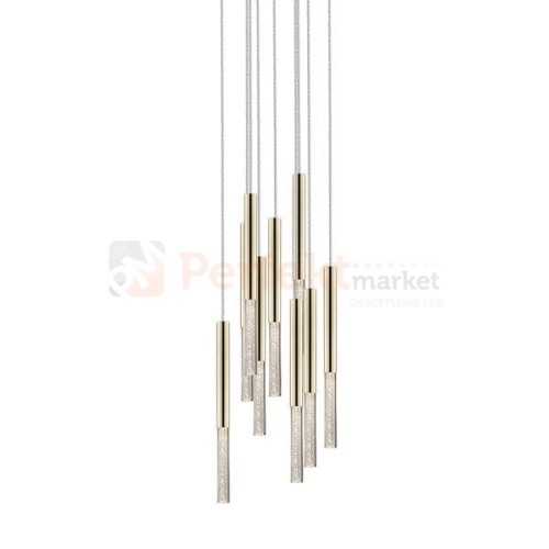 Lampa wisząca One pendant 9l  złota kryształ design tuby tuba chrom oświetlenie_LED led P0461-09L-B5F7 Zuma Line perfektmarket.jpg