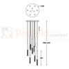 Lampa wisząca One pendant 9l  biała kryształ design tuby tuba chrom oświetlenie_LED led P0461-09L-B5S8 Zuma Line perfektmarket.jpg