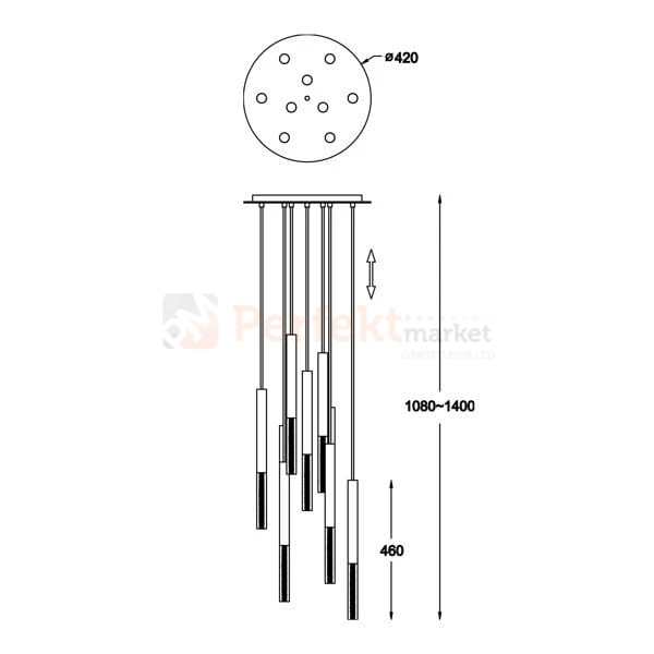 Lampa wisząca One pendant 9l  biała kryształ design tuby tuba chrom oświetlenie_LED led P0461-09L-B5S8 Zuma Line perfektmarket.jpg
