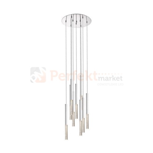 Lampa wisząca One pendant 9l  biała kryształ design tuby tuba chrom oświetlenie_LED led P0461-09L-B5S8 Zuma Line perfektmarket.jpg