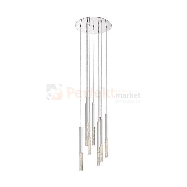 Lampa wisząca One pendant 9l  biała kryształ design tuby tuba chrom oświetlenie_LED led P0461-09L-B5S8 Zuma Line perfektmarket.jpg