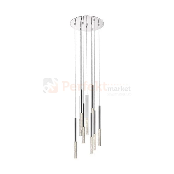 Lampa wisząca One pendant 9l  chrom srebrny kryształ design tuby tuba chrom oświetlenie_LED led P0461-09L-B5F4 Zuma Line perfektmarket.jpg