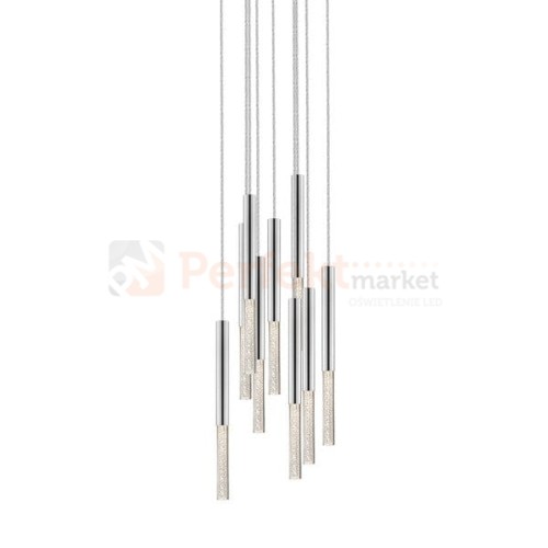 Lampa wisząca One pendant 9l  chrom srebrny kryształ design tuby tuba chrom oświetlenie_LED led P0461-09L-B5F4 Zuma Line perfektmarket.jpg