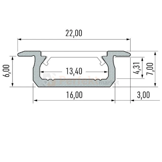 Profil do taśm LED typ Z anodowany 1 mb LUMINES-Z1-S perfektmarket sklep oświetlenie_LED aluminiowy