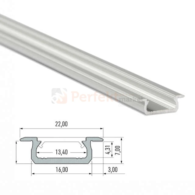 Profil do taśm LED typ Z anodowany 1 mb LUMINES-Z1-S perfektmarket sklep oświetlenie_LED aluminiowy