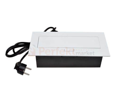 Media Port power_port powerport mediaport blatowy wpuszczany 2x230V 1xRJ45 2xUSB biały ładowarka 5V flexi sklep perfektmarket hurtownia elektryczna