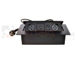 Media Port power_port powerport mediaport blatowy wpuszczany 2x230V 1xRJ45 2xUSB czarny ładowarka 5V flexi sklep perfektmarket hurtownia elektryczna