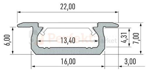 Profil do taśm LED typ Z inox brązowy wpuszczany oświetlenie_led sklep perfektmarket