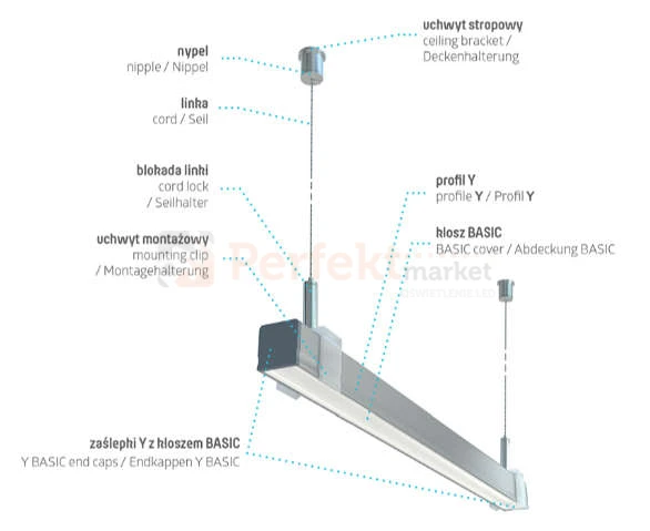 Uchwyt do profilu nawierzchniowego typ Y UCH-LUMINES-Y-TR perfektmarket sklep