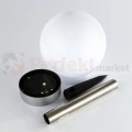 lampa ogrodowa solarna LED oświetlenie_led kula biała panel_słoneczny fotowoltaiczny czujka zmierzchu czujnik_zmierzchu