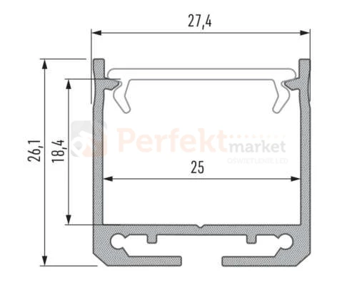 profil aluminiowy meblowy oświetlenie_led led głęboki szeroki szerszy napowierzniowy nawierzchniowy nakladany dileda biały lakierowany perfektmarket olsztyn