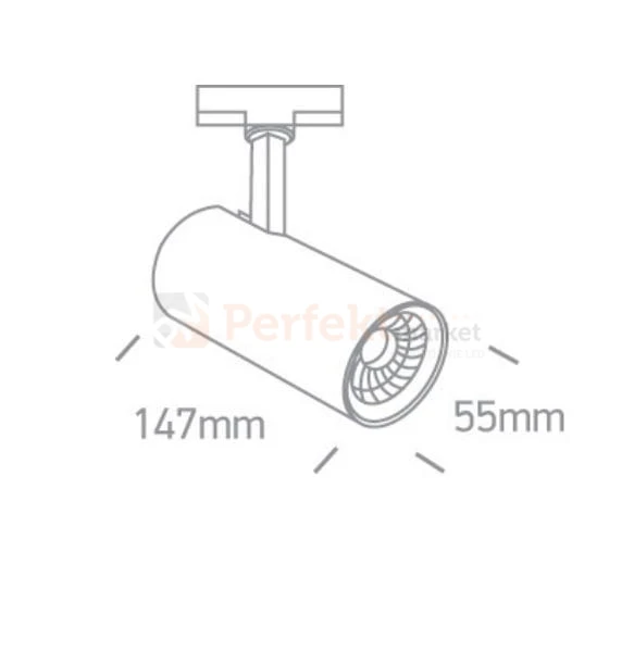 oprawa na szynę 3-fazowa LED 10W one light perfektmarket 65642AT-B-W wymiar.jpg