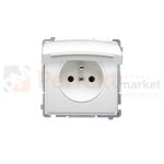 Gniazdo wtyczkowe pojedyncze w wersji IP44 - klapka w kolorze pokrywy biały 16A oświetlenie_led LED biały Simon Basic BMGZ1BZ.01/11 perfektmarket hurtownia_olsztyn
