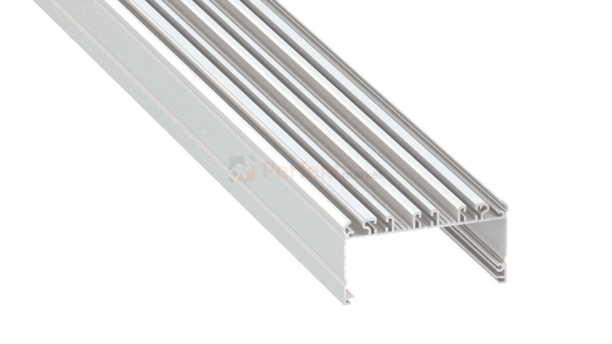 profil aluminiowy meblowy oświetlenie_led led głęboki szeroki szerszy wpuszczany napowierzchniowy Largo lakierowany biały perfektmarket