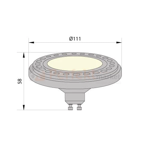 Żarówka LED ES111 AR111 GU10 230V 9W 4000K - biała neutralna perfektmarket sklep oswietlenie wymiary rozmiar montaż