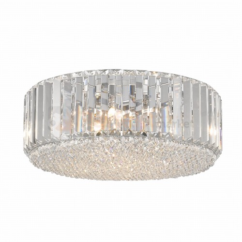 lampa sufitowa kryształowa dekoracyjna ozdobna okrągła chrom biały srebrny G9 PRINCE C0360-05B-F4AC oświetlenie_led zuma line perfektmarket