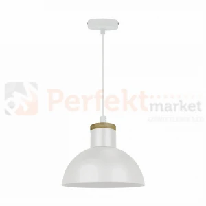 Lampa wisząca skandynawska Zuma Line JOSE P15079-D22 biała drewno