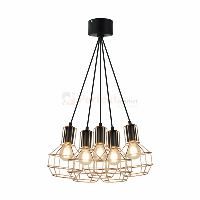 Lampa wisząca sufitowa oświetlenie_LED led druciana sześcian miedziana miedz złota GIULIO PENDANT P12105-L-5 Zuma Line perfektmarket.jpg