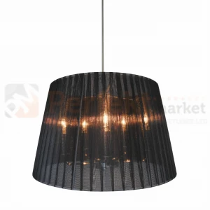 Lampa wisząca BLOIS P16194-BK Zuma Line plisowana czarna