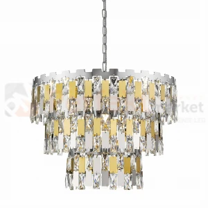 Lampa wisząca kryształowa glamour Zuma Line ANZIO P0480-04A-F4D7 okrągła złota