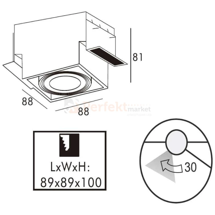 oprawa halogenowa ruchoma lampa sufitowa czarna ONEON DL 50-1 SPOT 94361-BK oświetlenie_led zuma line perfektmarket