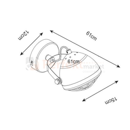 kinkiet ruchoma lampa ścienna szara BALVE G917006-1R oświetlenie_led zuma line perfektmarket wymiary