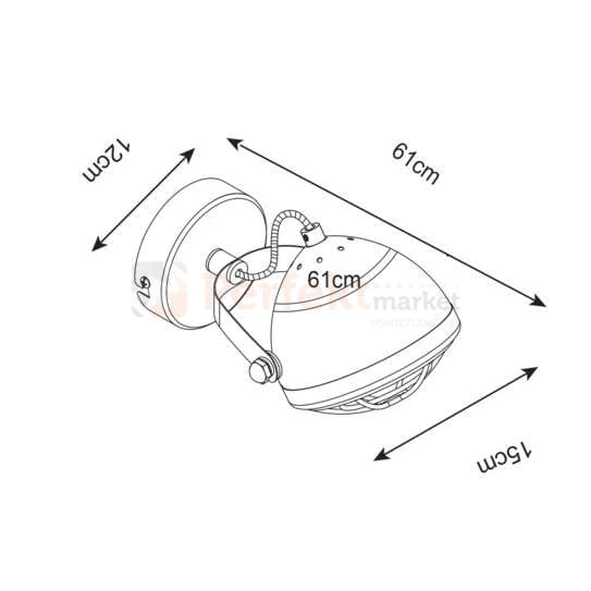 kinkiet ruchoma lampa ścienna szara BALVE G917006-1R oświetlenie_led zuma line perfektmarket wymiary