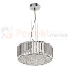 lampa wisząca kryształowa dekoracyjna ozdobna okrągła chrom biały srebrny E27 PRINCE Lampa sufitowa P0360-05B-F4AC oświetlenie_led zuma line perfektmarket