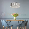lampa wisząca kryształowa dekoracyjna ozdobna okrągła chrom biały srebrny E27 PRINCE Lampa sufitowa P0360-05B-F4AC oświetlenie_led zuma line perfektmarket