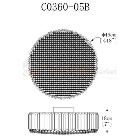 lampa sufitowa kryształowa glamour dekoracyjna ozdobna okrągła chrom biały srebrny G9 PRINCE C0360-05B-F4AC oświetlenie_led zuma line perfektmarket