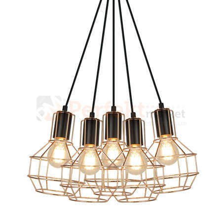 Lampa wisząca sufitowa oświetlenie_LED led druciana sześcian miedziana miedz złota GIULIO PENDANT P12105-L-5 Zuma Line perfektmarket.jpg