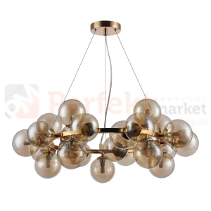Italux Cabella PND-5252-25-GD-CGN lampa wisząca złota szklane kule